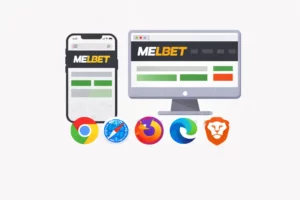 MELBET displayed on devices and browsers
